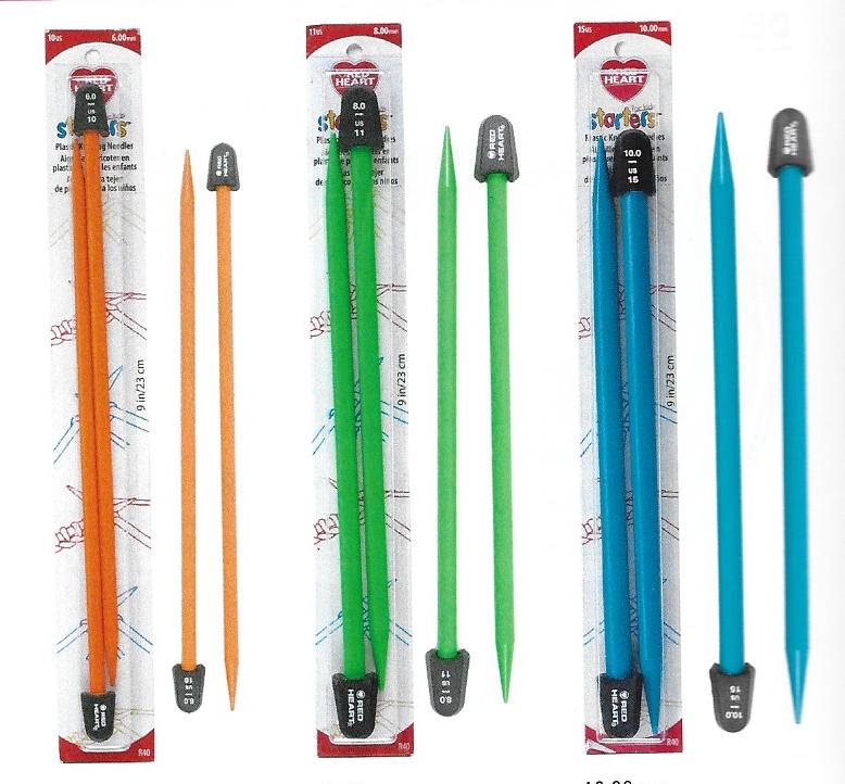Red Heart Starters Needles 09"/23 cm long 10.00 mm/US 15 Turquoise Plastic Needles